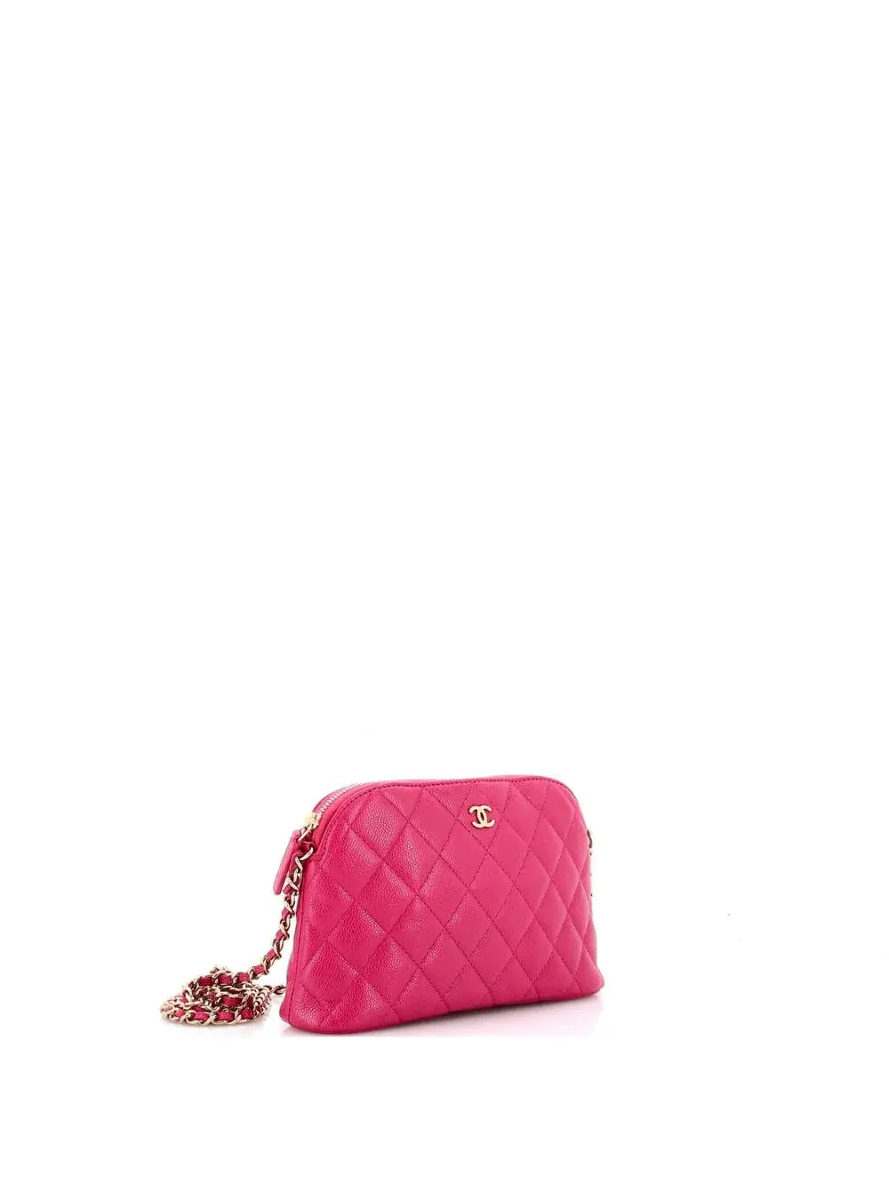 Chanel Cc Dome Zip Clutch With Chain #243614C41B
